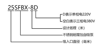 SFBX小型不銹鋼耐腐蝕自吸泵型號意義